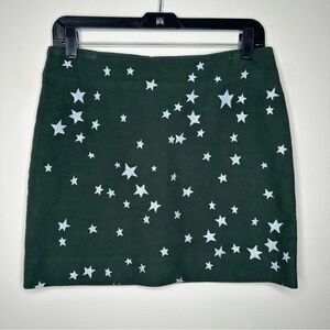 Boden Forest Green Embroidered Star Mini Skirt Size 4